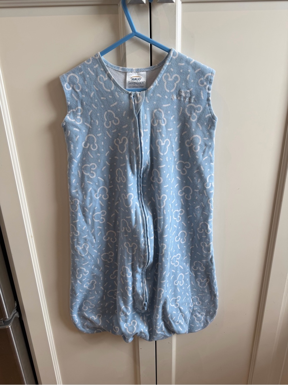 Halo 6-12m Light Blue Sleeveless Cotton Sleep Sack with Mickey Print